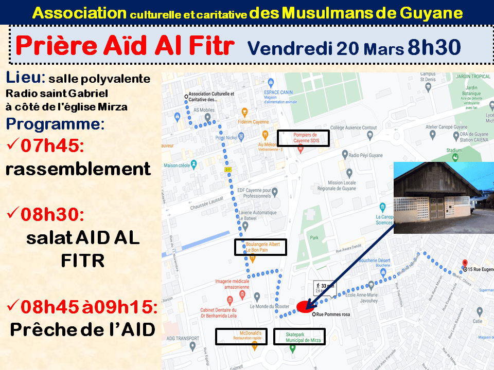 Prière Aïd Al Fitr — Vendredi 20 Mars 8h30