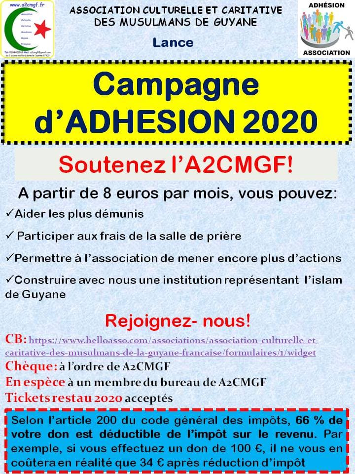 Campagne d’adhésion 2020