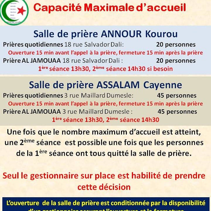 SALLES DE PRIÈRES CAYENNE KOUROU