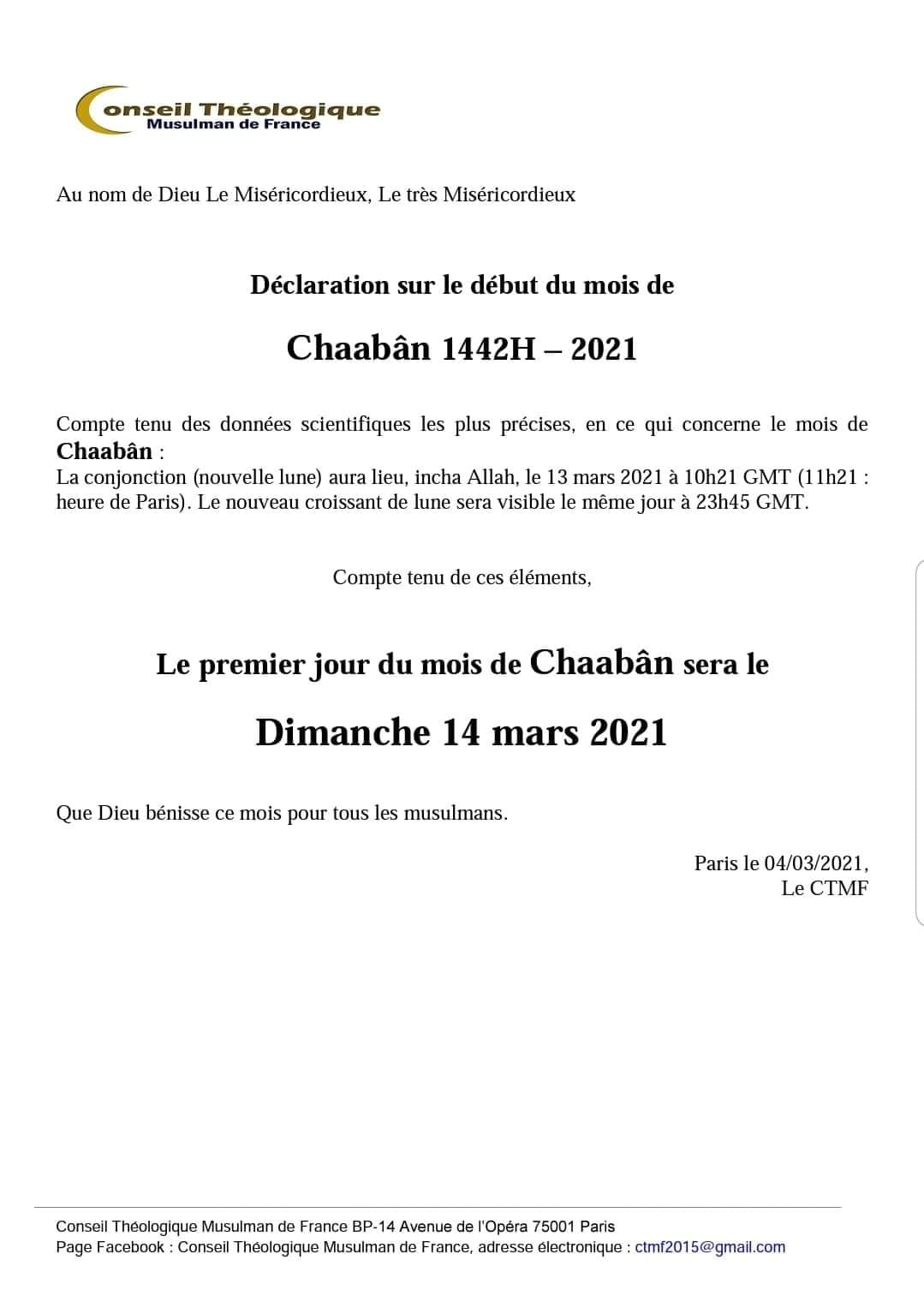 Mois CHAABAN